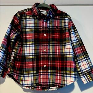 Polo, Plaid Flannel dress shirt, size 24 months